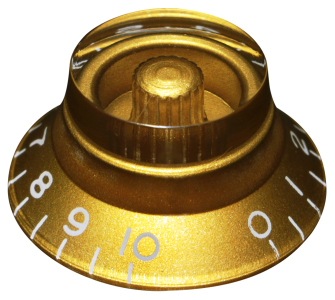 Bell knob, vintage/embossed numbers. Gold