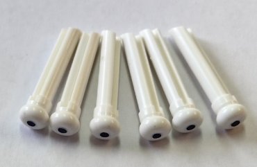 Stallpinnar vita plast 5mm raka med flns 6 st