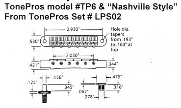 Tonepros TP6 Tune-O-Matic nickel