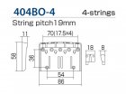 Gotoh 404BO 4-string bass bridge Cosmo Black