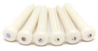TUSQ Traditonal Bridge Pins 2mm White / Paua Dot (6 Pcs)