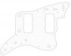 Plektrumskydd Jazzmaster USA Vitt 3-lagers