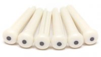 TUSQ Traditional Bridge Pins 2mm White/ Black Dot (6 Pcs)