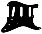 Pickguard USA 8-hole Black 1PLY SSS