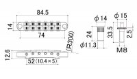 Gotoh Tune-O-Matic Guld M�ssingsadlar