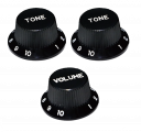 Set of strat knobs. Japan. Black