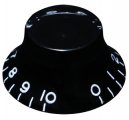 Bell knob, vintage/embossed numbers. Black