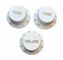 Set of strat knobs. Japan. White.