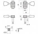 GOTOH Kluson 3+3. Tulpanvred Nickel Vintage Tone Revival