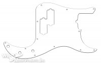 Plektrumskydd P-bas USA Vitt 3L American Standard