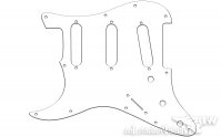 Pickguard LEFT USA White 3PLY SSS