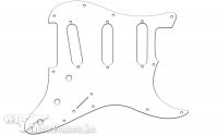Plektrumskydd Strata Voodoo USA 11-h�ls Vitt SSS 3L