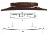 Stall till Arch Top, kompenserat, rosewood/nickel