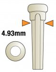 TUSQ Presentation Bridge Pins 4mm White/Paua Dot (6 Pcs)