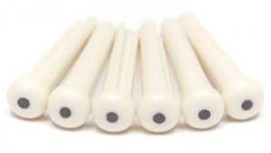 TUSQ Traditional Bridge Pins 2mm White/ Black Dot (6 Pcs)