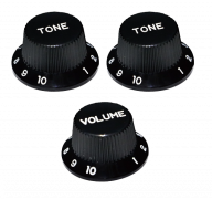 Set of strat knobs. Japan. Black