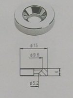 Bussningar f�r halsmontering 15mm svart