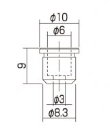 Str�ngbussning 6 st  8.3 mm GOTOH Cosmo Black