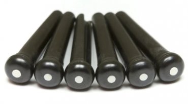 TUSQ Traditional Bridge Pins 2mm Black / White Dot (6 Pcs)