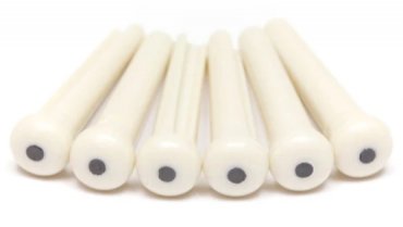 TUSQ Traditional Bridge Pins 2mm White/ Black Dot (6 Pcs)