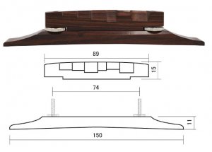 Stall till Arch Top, kompenserat, rosewood/nickel