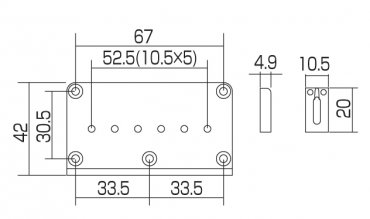 GOTOH HT Bridge brass saddles chrome