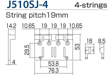 Gotoh 510 5-strngars basstall Guld