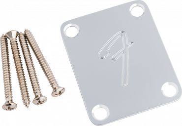 Fender F-logo halsplatta krom