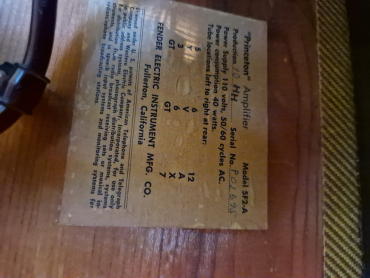 Vintage Fender Princeton 1958