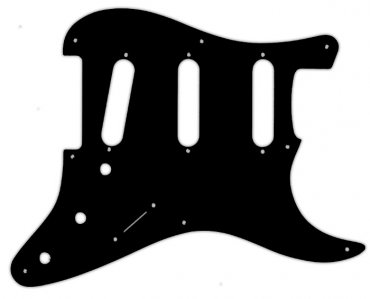 Pickguard USA 8-hole Black 1PLY SSS