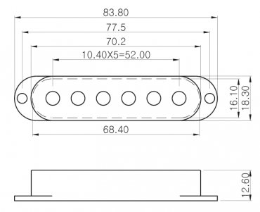 -GD- Pickup cover strat 52mm Aged White