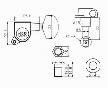 Wilkinson med Schaller M6-vred  EZ-LOK Krom 3+3