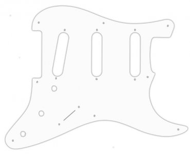 Pickguard USA 8-hole White 1PLY SSS