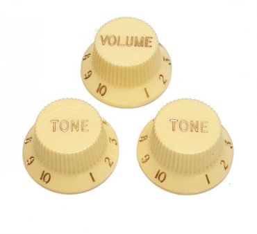 Set of strat knobs, Cream