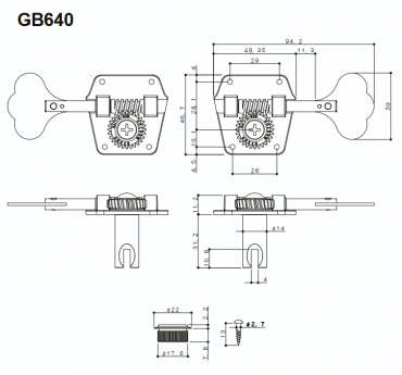 GOTOH GB640 basmekanik RES-O-LITE 4 i rad Nickel