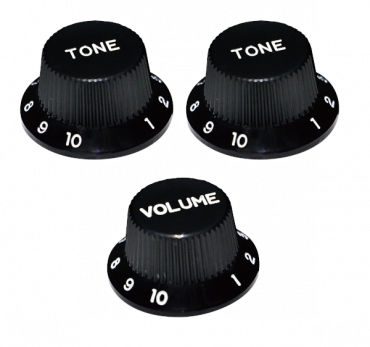 Set of strat knobs. Japan. Black