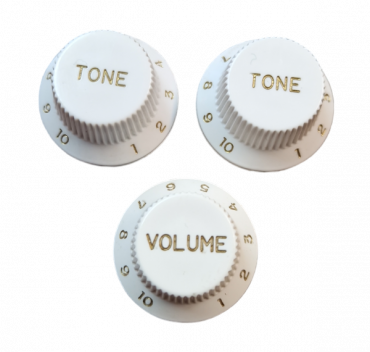 Set of strat knobs. Japan. White.