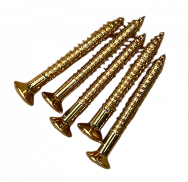 Skruv Stallmontering/Axelbandsknopp 3X25 5 st Guld