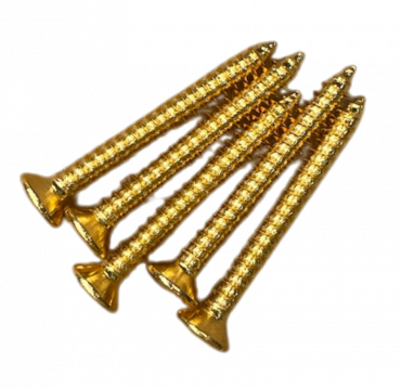 Skruv Stallmontering/Axelbandsknopp Japan 3X25 5 st Guld