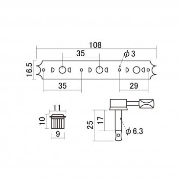 Kluson Juniormekanik plastvred nickel Hosco