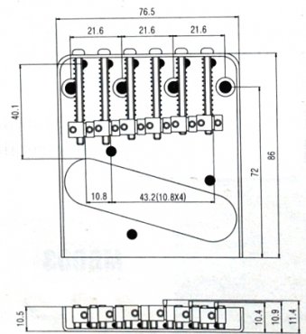 Bridge for Tele 6 sadles Gold