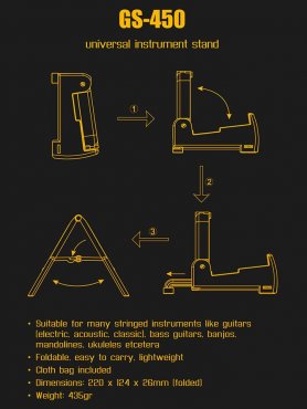 Foldable universal instrument stand