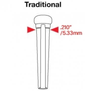 TUSQ Traditional Bridge Pins 2mm White/ Black Dot (6 Pcs)