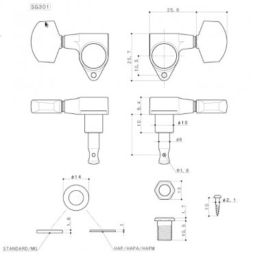 GOTOH SG301-04 Lsbara Traditional 3+3 Krom