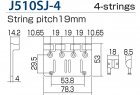 Gotoh 510 bas bridge 4-string Gold