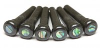 TUSQ Presentation Bridge Pins 4mm Black / Paua Dot (6 Pcs)