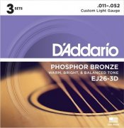 D'Addario Akustisk 011-052 3-Pack