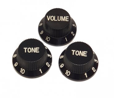 Set of strat knobs, Black