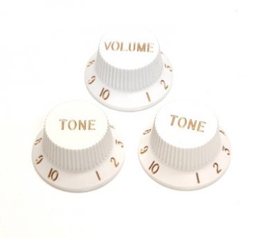 Set of strat knobs, white